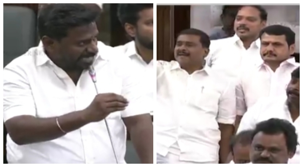 ஏய்..! “தவெக உறுப்பினர்களை ஒருமையில் பேசுறாங்க”… திமுக எம்எல்ஏக்களை சாடிய அமைச்சர் ராஜமோகன்.. சட்டசபையில் வெடித்த மோதல்… பரபரப்பு வீடியோ..!!