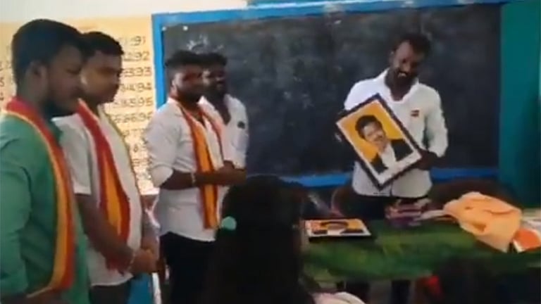 தமிழகத்தை அதிரவிட்ட ஒற்றை வீடியோ…! “அரசுப் பள்ளியில் பிறந்தநாள் கொண்டாடி ரீல்ஸ் வெளியிட்ட தவெகவினர்”… ஒட்டுமொத்த அரசியல் தலைவர்களும் கொந்தளிப்பு…!!!