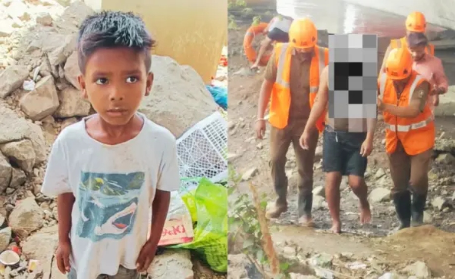 “டைமுக்கு ஓடிப் போய் போலீஸை கூட்டிட்டு வந்தான்!”… ஆற்றில் மூழ்கிய நபரை மீட்ட தீயணைப்பு படை.. 4 வயது சிறுவனின் சாமர்த்தியத்தால் உயிர் பிழைத்த வாலிபர்..!!