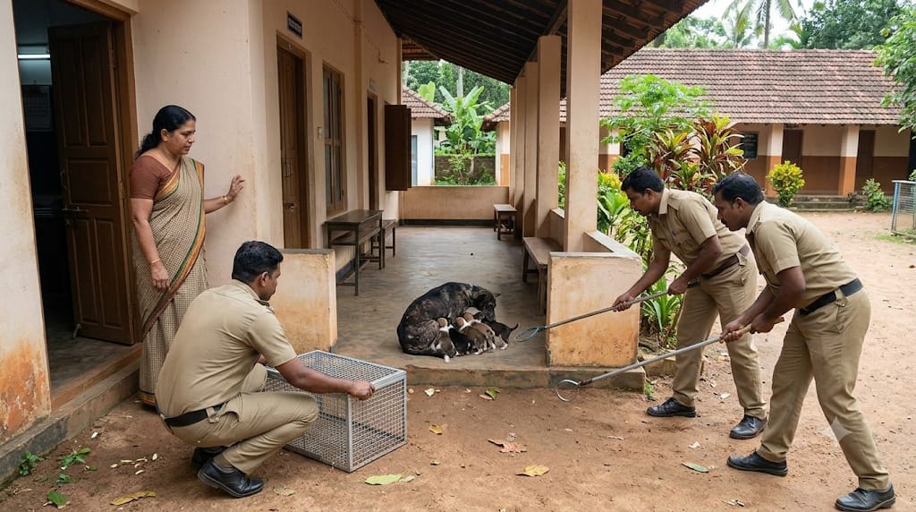 5 குட்டிகளை பெற்றெடுத்த தெரு நாய்..! “அரசு பள்ளிக்கு 2 நாள் விடுமுறை”… அதிர்ச்சியில் பொதுமக்கள்… தலை சுத்த வைக்கும் காரணம்..!
