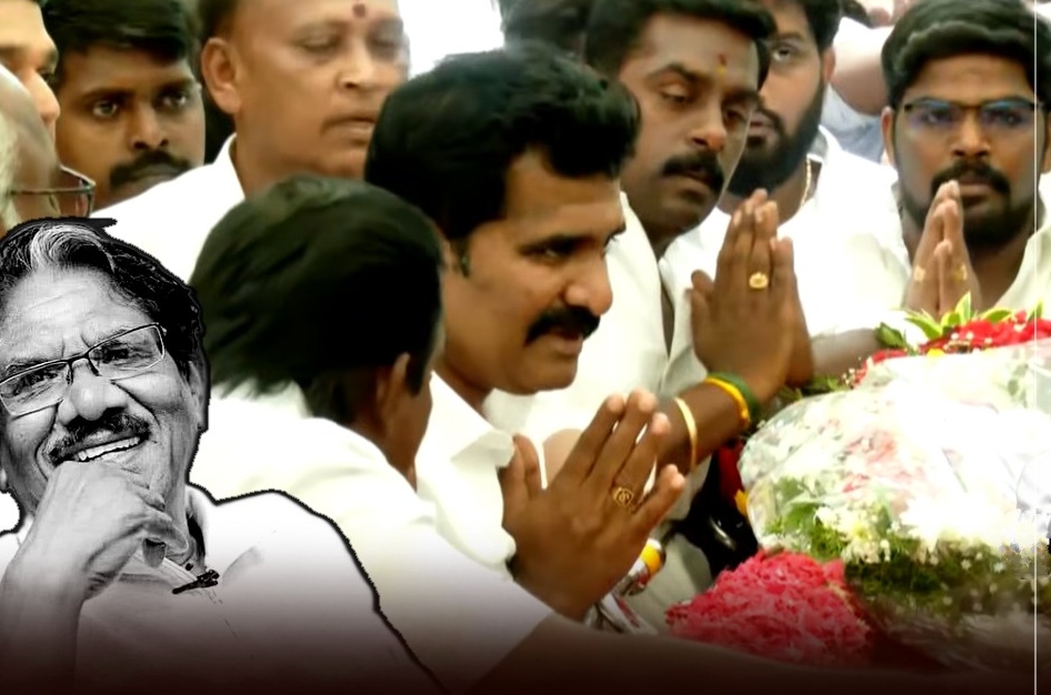 “பாரதிராஜாவின் இறுதிச்சடங்கில் திரண்ட மக்கள் கூட்டம்!”.. தமிழக அரசு சார்பில் அமைச்சர் நிர்மல் குமார் நேரில் அஞ்சலி.. தேனியே அழுது உருகிய சோகம்…!!!