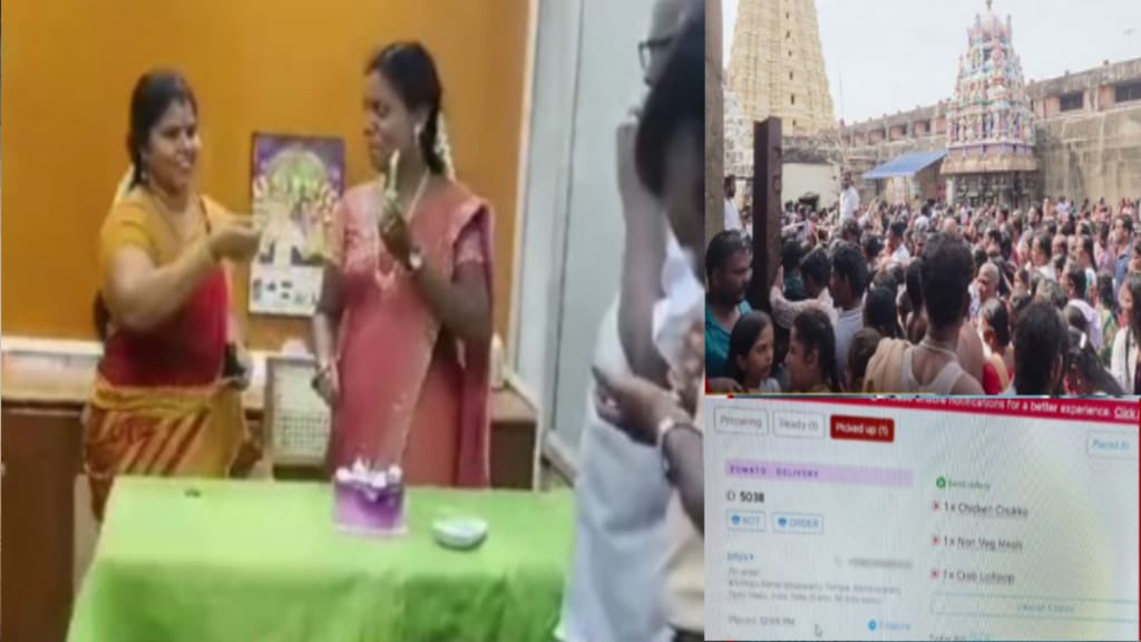 அதிர்ச்சி..!  “முட்டை கேக் வெட்டிட்டு, சிக்கன் சுக்காவுக்கும் ஆர்டர் போட்டிருக்காங்க !” கோயிலுக்குள் அறநிலையத்துறை அதிகாரி செய்த காரியம்.. பக்தர்கள் கடும் கொந்தளிப்பு..!!