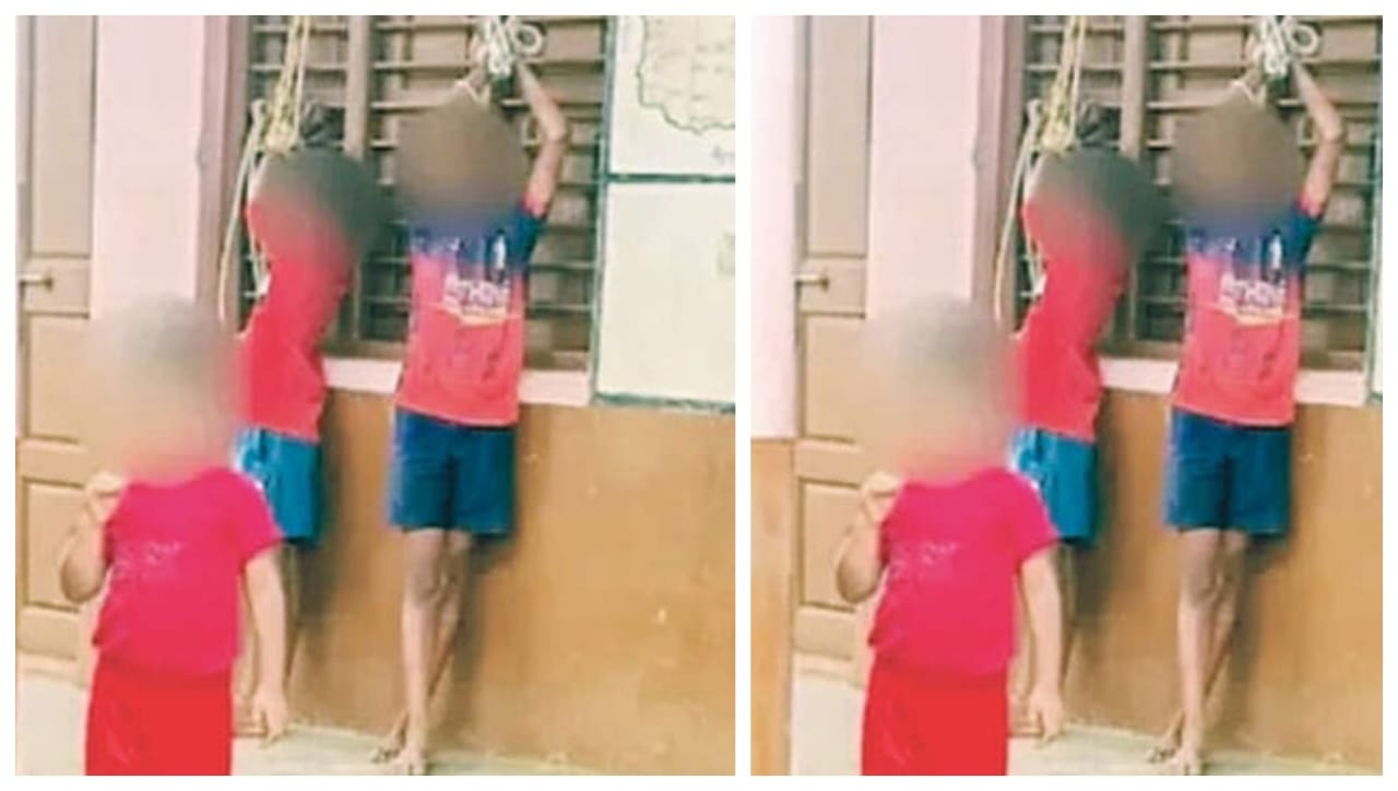 கிரிக்கெட் விளையாடிய சிறுவர்கள்…! “ஸ்கூல் ஜன்னலில் கயிறால் கட்டி வைத்து செருப்பால் அடித்த கொடூர பெண்”.. கதறி அழுதும் இரக்கமே காட்டல.. பரபரப்பு சம்பவம்…!!