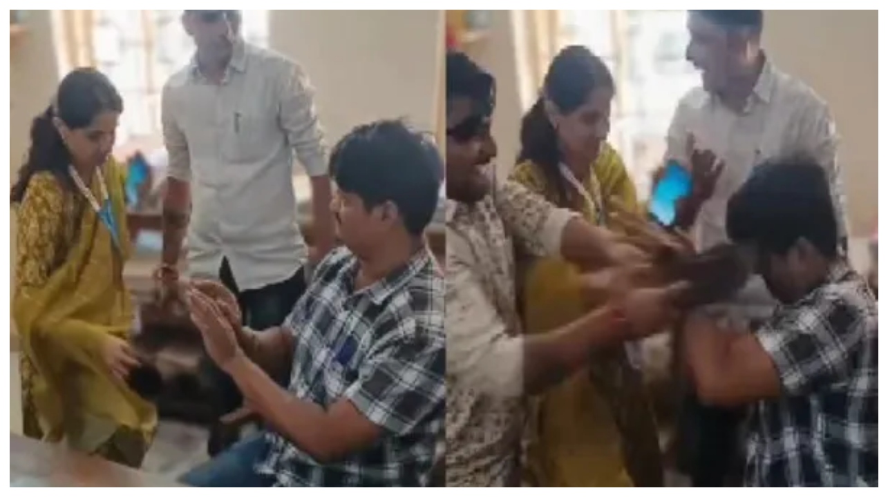 அதிகாரத் திமிர்க்கு ஆப்பு… பெண் ஊழியரிடம் அத்துமீறிய அதிகாரிக்கு மக்கள் கொடுத்த தர்ம அடி – வைரலாகும் வீடியோ..!!!