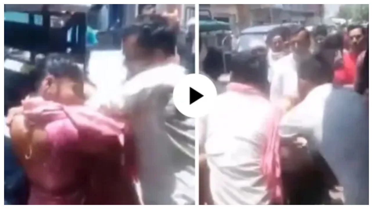 கள்ளக்காதலியுடன் ஊர் சுற்றிய கணவனை, கையும் களவுமாக பிடித்த மனைவி… காதலிக்கு கிடைத்த ‘ஹை-வோல்டேஜ்’ மரண அடி… பரபரப்பு வீடியோ..!!!