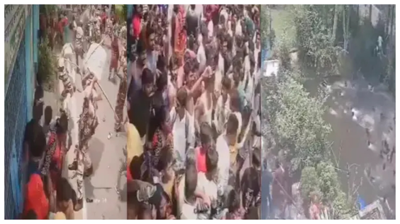 காவல் நிலையத்தை முற்றுகையிட முயன்ற கூட்டம்… சிஆர்பிஎஃப் தடியடியால் அலறியடித்து சாக்கடையில் குதித்த போராட்டக்காரர்கள்.. பகீர் சம்பவம்..!!!