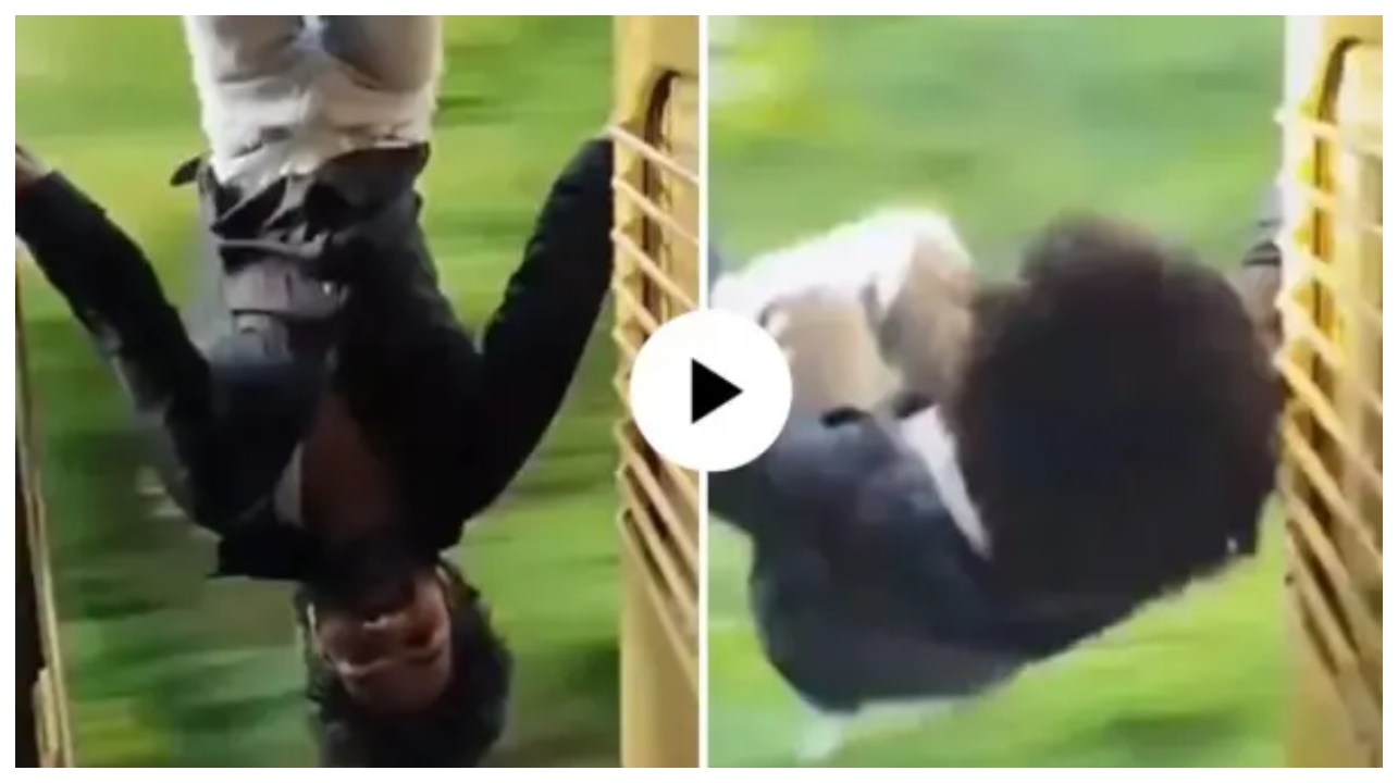 “இது வீரமல்ல, வெறும் முட்டாள்தனம்”… தலைகீழாகத் தொங்கியபடி ரயிலில் ஸ்டண்ட்.. மரணத்தின் விளிம்பில் ஒரு நிமிடம்.. வைரலாகும் வீடியோ…!!