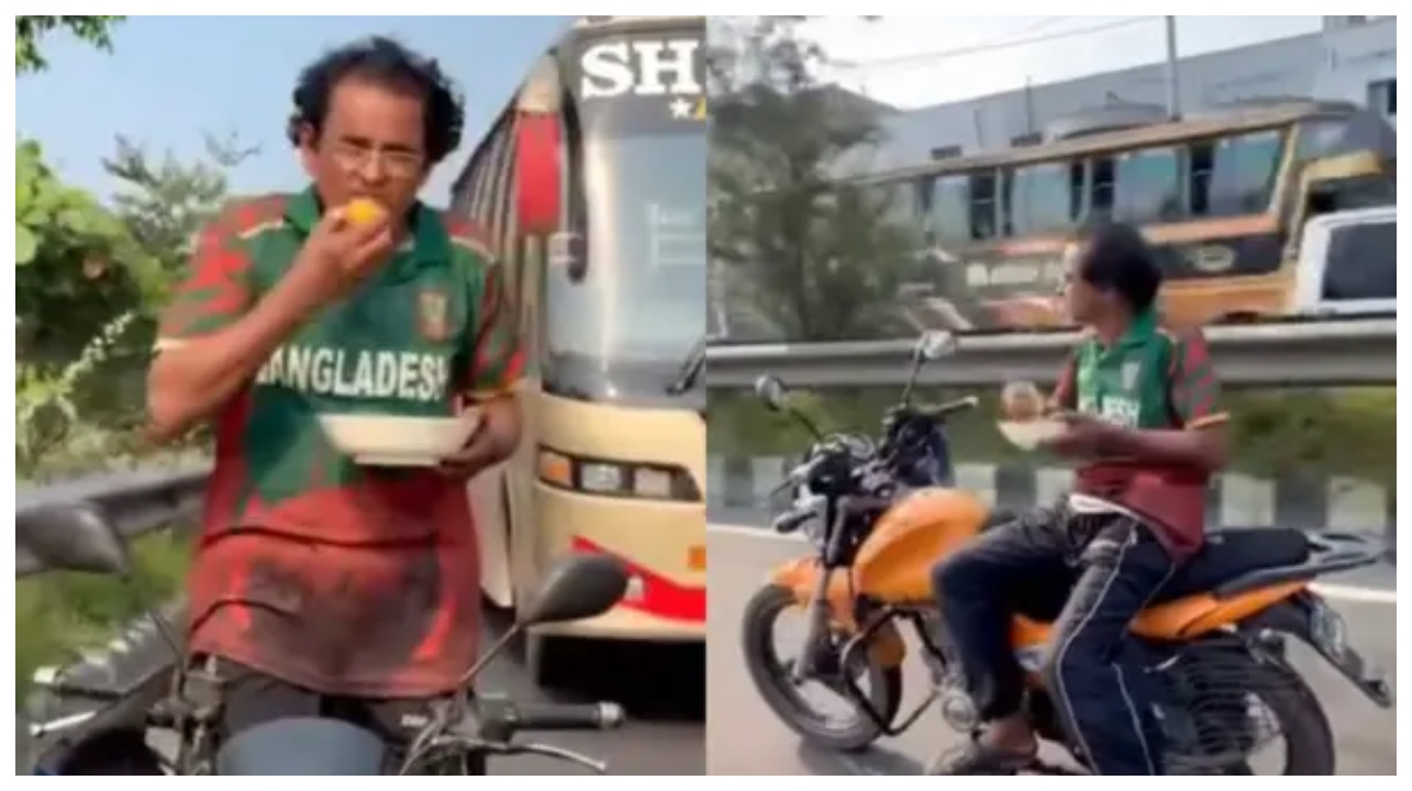 பைக்கா? இல்லை பறக்கும் அரண்மனையா?.. நடுரோட்டில் வித்தை காட்டிய நபர்… மிரண்டு போன வாகன ஓட்டிகள்.. அனல் பறக்கும் நெட்டிசன்கள் விவாதம்..!!!