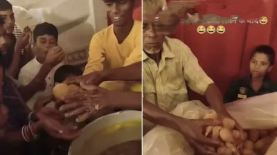 “எச்சில் கையா.. என்ன கொடுமைடா இது…?” பொறுமையிழந்து கடைக்காரர் எடுத்த அதிரடி முடிவு…. திருமண விழாவில் அரங்கேறிய விசித்திரக் கூத்து…. வைரல் வீடியோ….!!