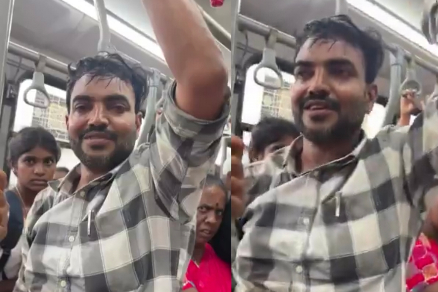 “எந்த தைரியத்துல என் துப்பட்டாவை இழுத்த?” பஸ்ஸில் சீண்டிய வாலிபரை வச்சு செய்த பெண்…. வைரலாகும் வீடியோ….!!