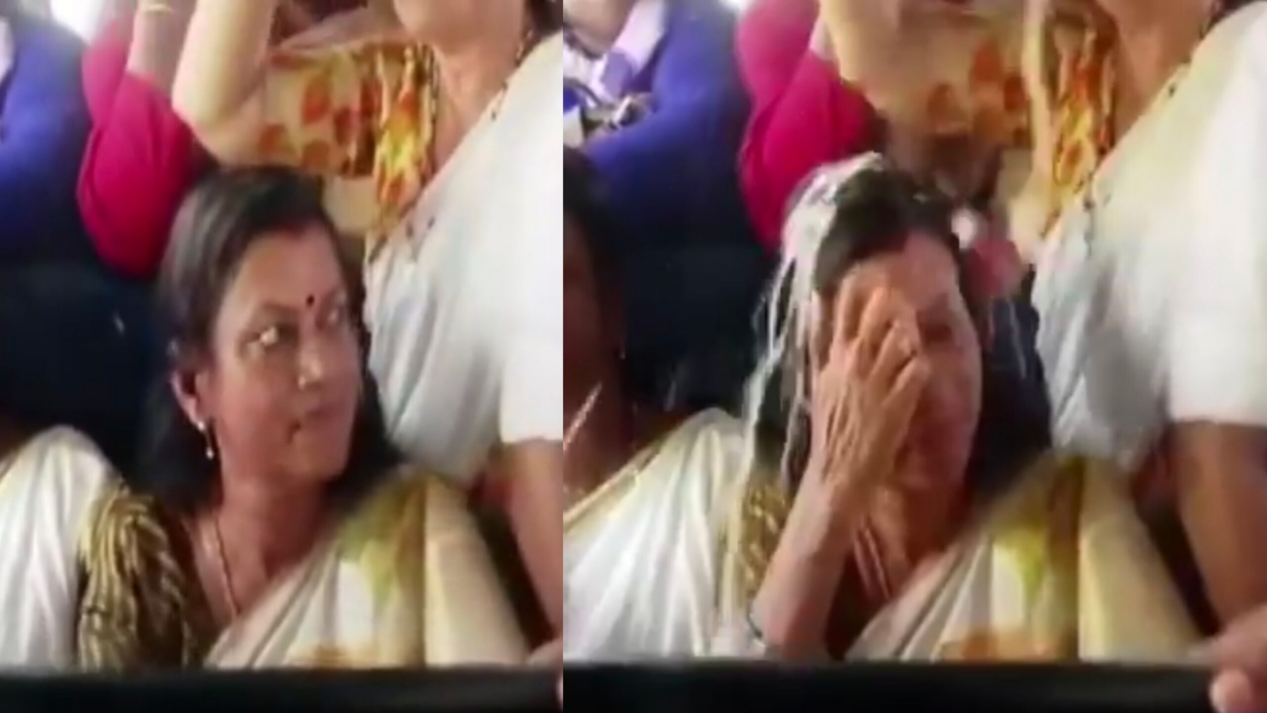 பெண் அமைச்சர் தலையில் சூடான பாயாசம்…. பேருந்து பயணத்தில் நடந்த அசம்பாவிதம்…. வைரலாகும் வீடியோ….!!