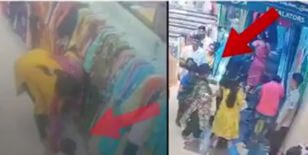 “துணிக்கடையில் கைவரிசை!” விளையாடிக்கொண்டிருந்த சிறுமியின் தங்க வளையலை லாவகமாகத் திருடிய மர்மப் பெண்.. சிசிடிவியில் சிக்கிய பகீர் காட்சி..!!”
