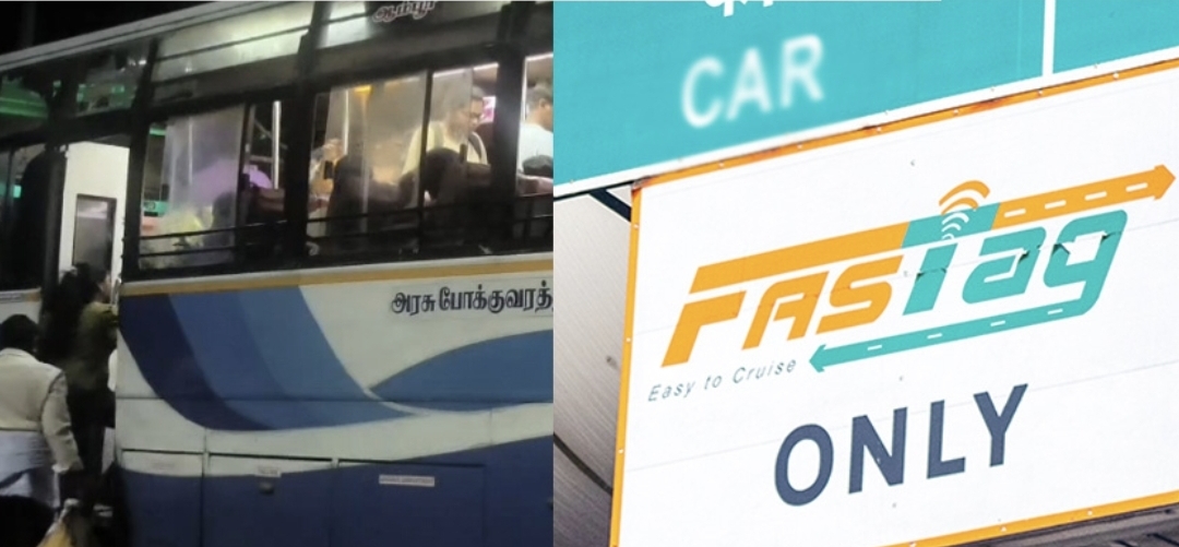 “பஸ்ஸை எடுக்கும்போது செக் பண்ண கூடாதா?” FASTAG கோளாறால் நடுரோட்டில் நின்ற அரசு பேருந்து…. பயணிகள் அவதி….!!