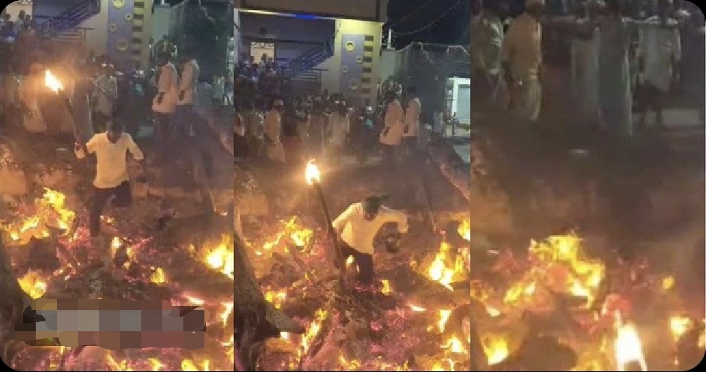 “விபரீதமான நேர்த்திக்கடன்” தீயில் கால் தவறி விழுந்து வாலிபர் மரணம்….. மொஹரம் விழாவில் சோகம்…. வைரலாகும் பகீர் காணொளி….!!