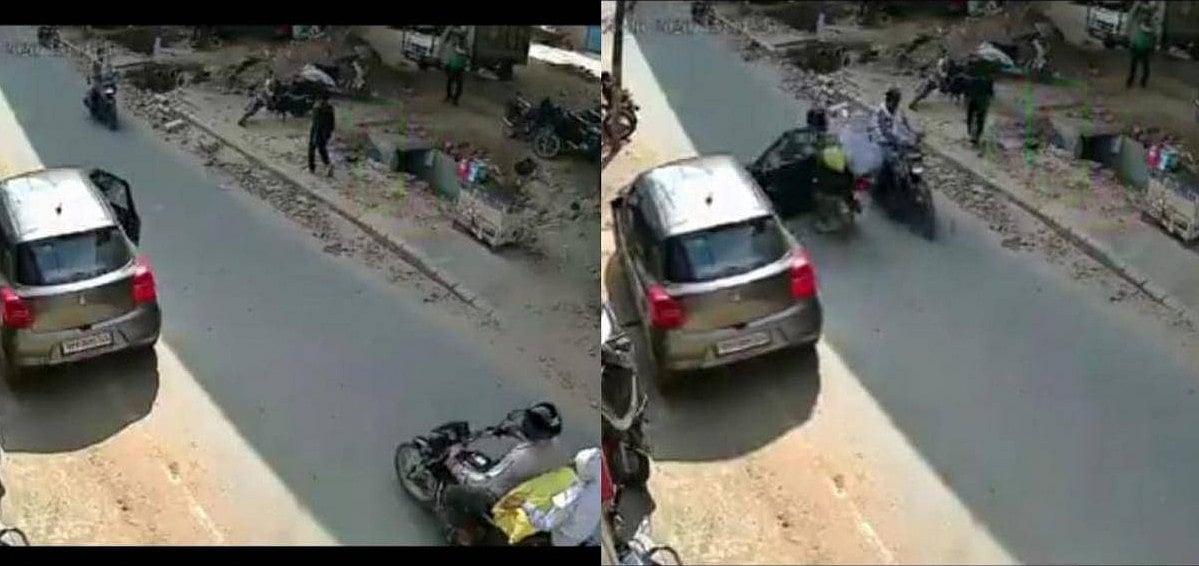 கார் கதவை திறக்கிற இடமா இது..! “பைக்கோடு காற்றில் பறந்த நபர்கள்”.. கண்ணிமைக்கும் நொடியில் பலி… நடு நடுங்க வைக்கும் காணொளி..!