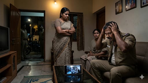 வேறொருத்தியுடன் வீட்டில் உல்லாசம்..! வெளிநாட்டில் இருந்தே துப்பு துலக்கிய மனைவி… காட்டி கொடுத்த கேமரா… போலீஸ்காரர் கணவனை நைட்டோடு நைட்டு தூக்கிய சம்பவம்.?!!