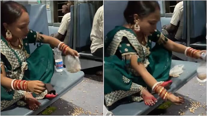 நாகரிகம் எங்கே போச்சு…? ஓடும் ரயிலை குப்பைக்காடாக்கிய பெண் பயணி… இணையத்தில் தீயாய் பரவும் அதிர்ச்சி வீடியோ..!!!