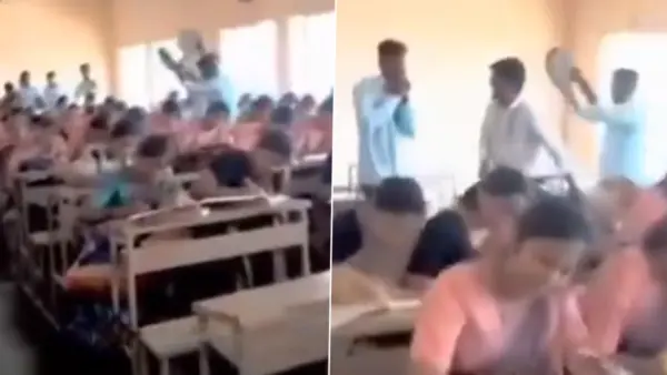 இது தேர்வு அறையா இல்ல மீன் மார்க்கெட்டா..? “சந்தையாக மாறிய வகுப்பறை”… கடும் கூச்சலுக்கு மத்தியில் பி.எட் எக்ஸாம்… பரபரப்பை கிளப்பிய வீடியோ…!!