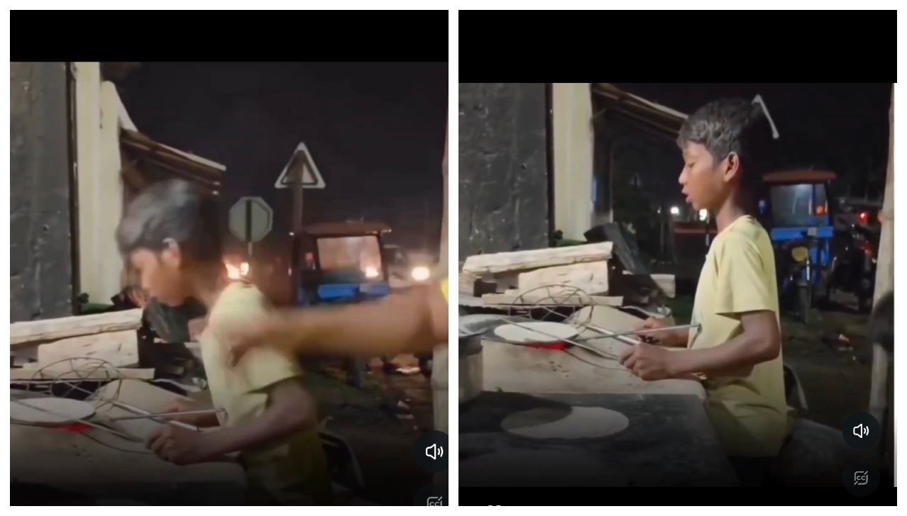“ஐயோ பாவமே! சப்பாத்தி கட்டையோடு அப்படியே தூங்கிய சிறுவன்…. ரோட்டோர டபாவில் அரங்கேறிய கொடுமை…. வறுமையின் பிடியில் சிக்கிக் கொண்டு தவிக்கும் சிறுவனின் வைரல் வீடியோ….!!!