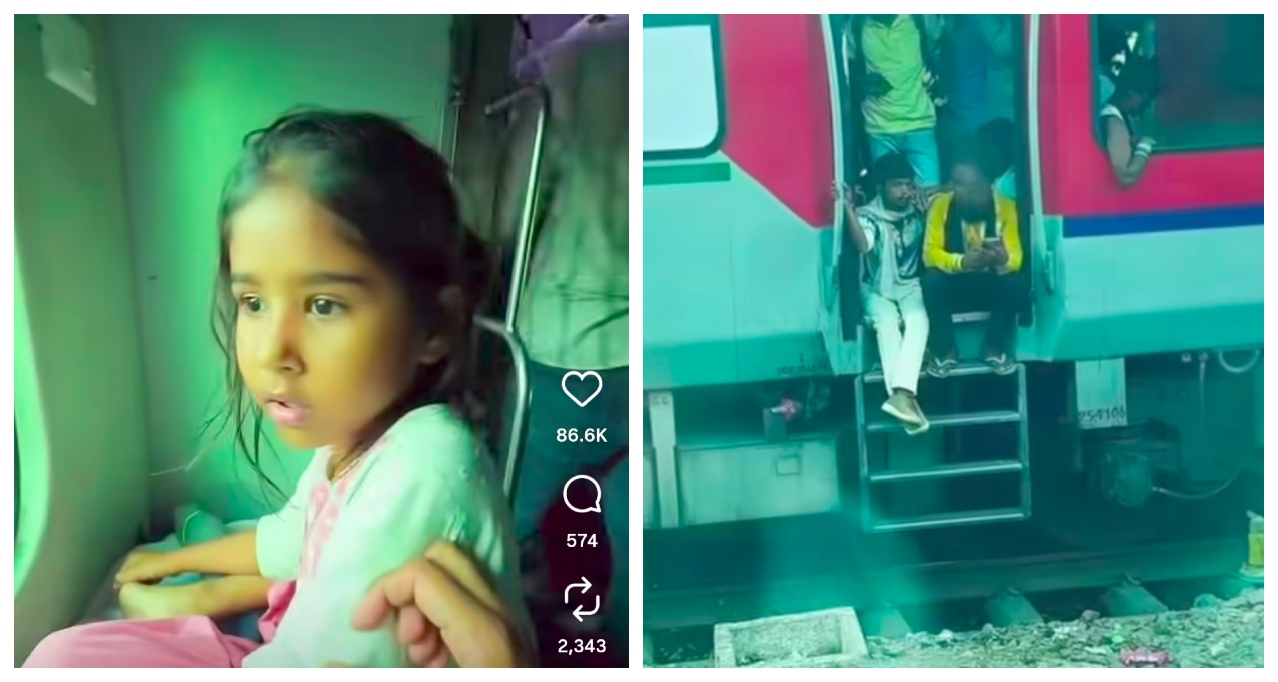“அங்க பாருமா!” ஒழுங்கா படிக்கலன்னா இப்படித்தான் கஷ்டப்படணும்…. ஏசி கோச்சில் அமர்ந்து கொண்டு மகளுக்கு தந்தை காட்டிய எதார்த்தம்…. இணையத்தை உலுக்கும் ரயில் வீடியோ!