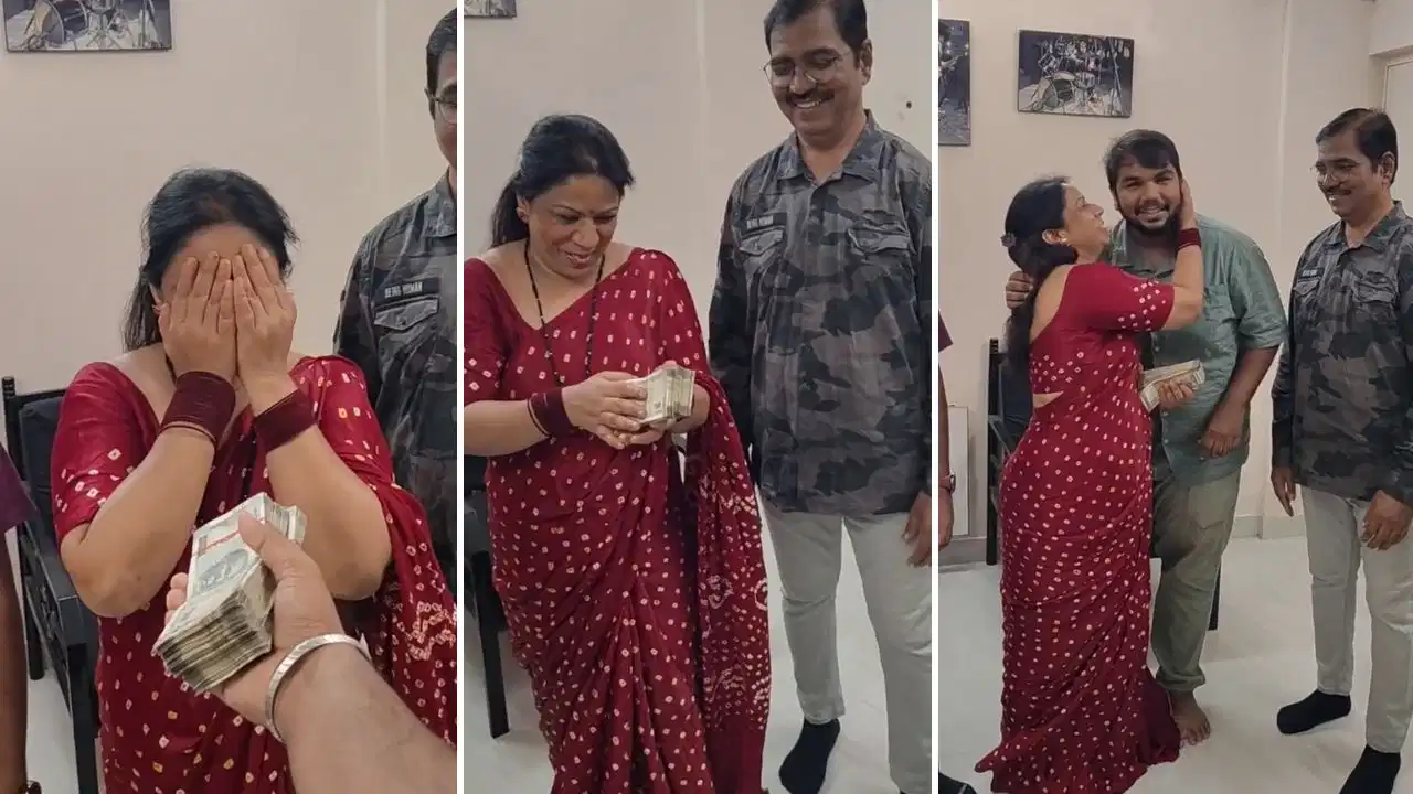 அப்பா சொன்ன அந்த ஒரு வார்த்தை…! “முதல் மாச சம்பளத்தை ரொக்கமாக எடுத்த மகன்”… கண்ணீர் விட்டு அழுத தாய்.. இந்தக் காலத்திலும் இப்படி ஒரு புள்ளையா..? நெகிழ்ச்சி வீடியோ..!!!