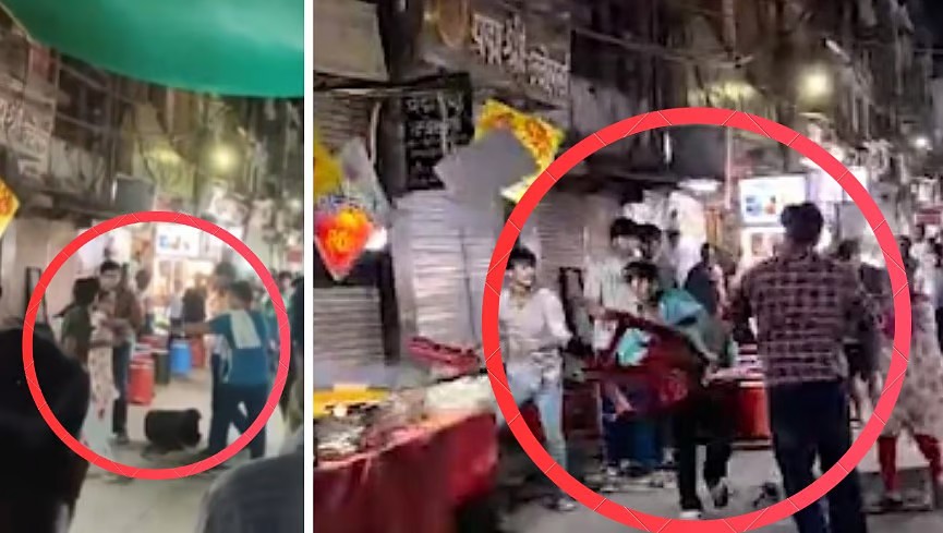 சாப்பிட்டு கை கழுவுனது ஒரு குத்தமாடா..? “தண்ணீர் தெளித்ததால் வெடித்த களபேரம்”… எப்படி என் பண்டத்தின் மீது தெறிக்கலாம்..? மல்லு கட்டிய கும்பல்… வீடியோ வைரல்..!!