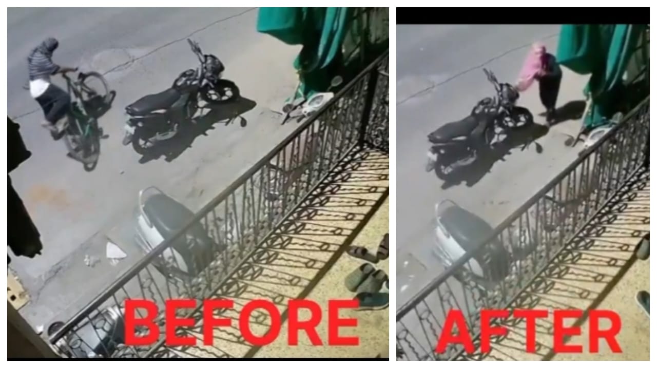 ஒன்னுமே புரியலையேப்பா..? “சைக்கிளை ஆட்டைய போட்ட இடத்தில் மீண்டும் நிறுத்திய பெண்”… சிசிடிவியை பார்த்து கையெடுத்து கும்பிட்டு… வைரலாகும் விசித்திர வீடியோ…!!