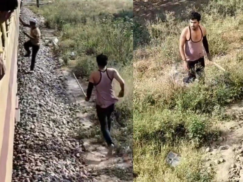 மாம்பழ ஆசை…! தோப்பில் கொத்துக் கொத்தா பார்த்ததும் ஓடும் ரயிலில் இருந்து குதித்த பயணி.. கடைசியில் நடந்ததுதான் ஹைலைட்… இது தேவையா பங்கு… வீடியோ வைரல்..!!