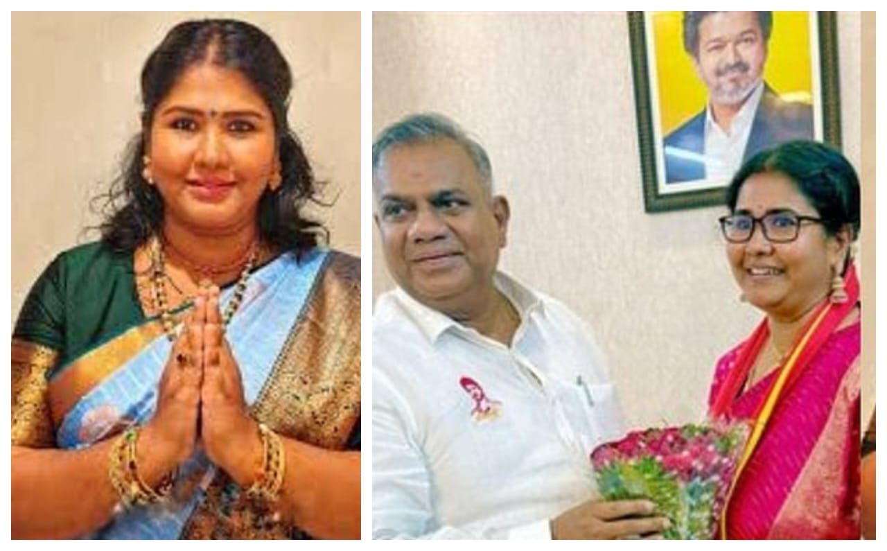 பாஜகவில் அடுத்த விக்கெட் காலி…! “விஜயதாரணியை தொடர்ந்து தி சாஃப்ரான் கேர்ளும் பதவி விலகல்”.. தவெகவில் ஐக்கியம்..!!