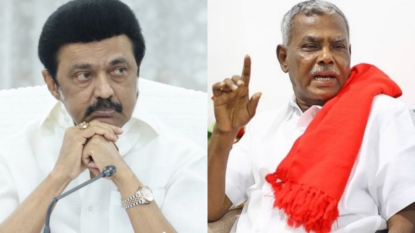 தமிழ்நாட்டில் இப்ப திமுக கூட்டணியே இல்ல…! நாங்க இந்தியா கூட்டணி… “3 மாசத்தில் தவெக ஆட்சி கவிழுமா”…? மு.க ஸ்டாலின் பேசுனது தப்பு… கொந்தளித்த பெ. சண்முகம்… நறுக் பதிலடி…!!!