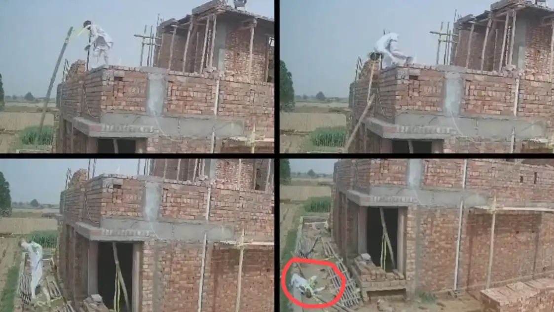 கழுத்தில் சுற்றிய கயிறு.. நிலைதடுமாறி கீழே விழுந்த தொழிலாளி!” கண்கெட்டுக் கண்முன்னே நடந்த விபரீதம்.. கட்டுமானப் பணியிடத்தில் நடந்த பயங்கரம்.. வைரலாகும் சிசிடிவி காட்சி..!!”