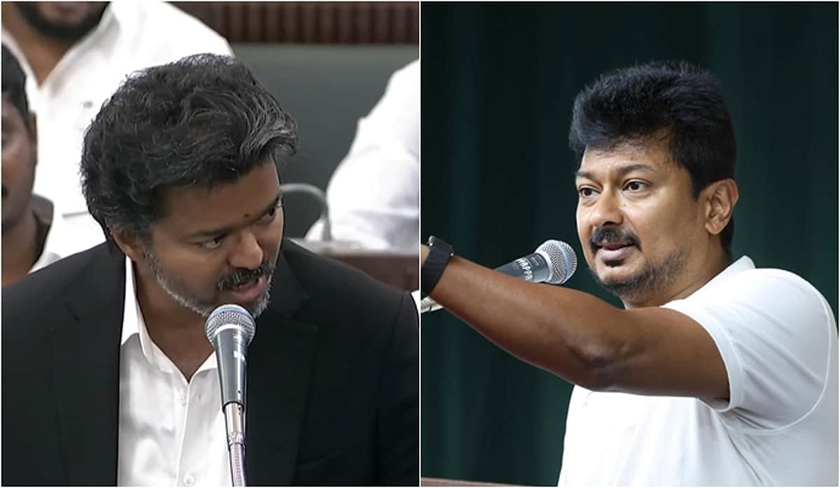பக்கம் பக்கமா ஸ்கிரிப்ட் எழுதி பேட்டி கொடுத்துட்டு டொக்கு விழுந்த பாத்திரம் மீண்டும் உருட்டுவதா..? “இது ஒரு கல் ஒரு கண்ணாடியை விட ஹைலட் காமெடி”… உதயநிதியை வச்சு செய்த தவெக..!!!