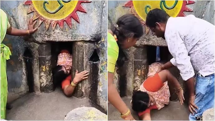 “34 வயது நபர் மரணம்”… அதே இடுக்கு பிள்ளையார் கோவில் பாறையில் சிக்கிய பெண்… போராடி மீட்ட பக்தர்கள்… புகழ்பெற்ற திருவண்ணாமலை கோவிலில் நடந்த திடுக் சம்பவம்… அதிர்ச்சி வீடியோ..!!!