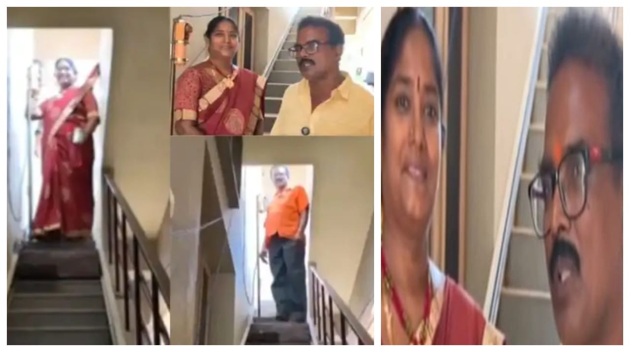 மும்தாஜுக்காக தாஜ்மஹால் கட்டிய ஷாஜகான்..! “தாலி கட்டிய மனைவியின் மூட்டு வலிக்காக வீட்டிலேயே எஸ்கலேட்டர் தயாரித்த கணவன்”… வேற லெவல் காதல் பாசம்.. வைரலாகும் வீடியோ.!!