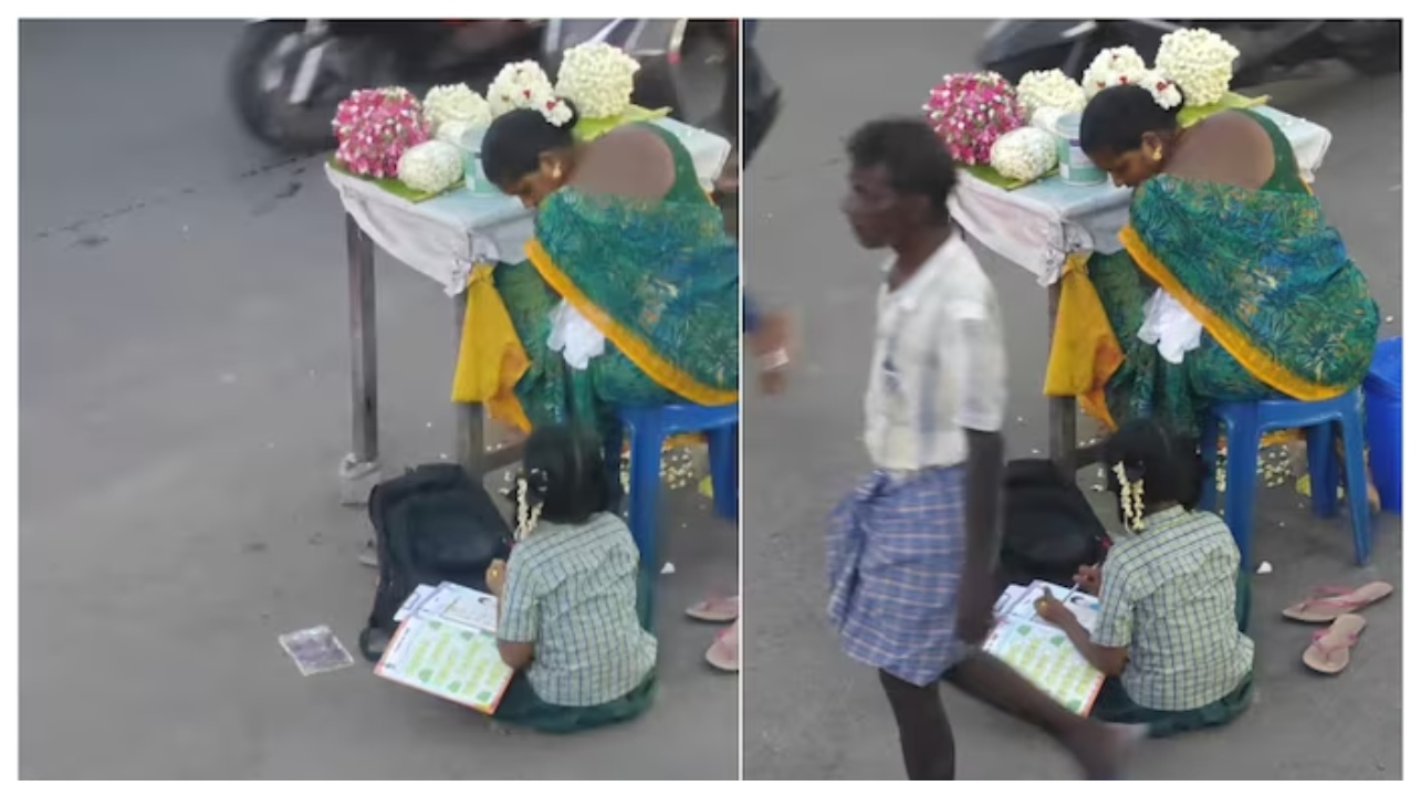 காசு, பணம் தேவையில்லை.. படிப்பு ஒன்றே போதும்!… நட்டநடு ரோட்டில் சுட்டெரிக்கும் தெருவிளக்கு வெளிச்சத்தில் படித்த சிறுமியின் வைரல் வீடியோ..!!!