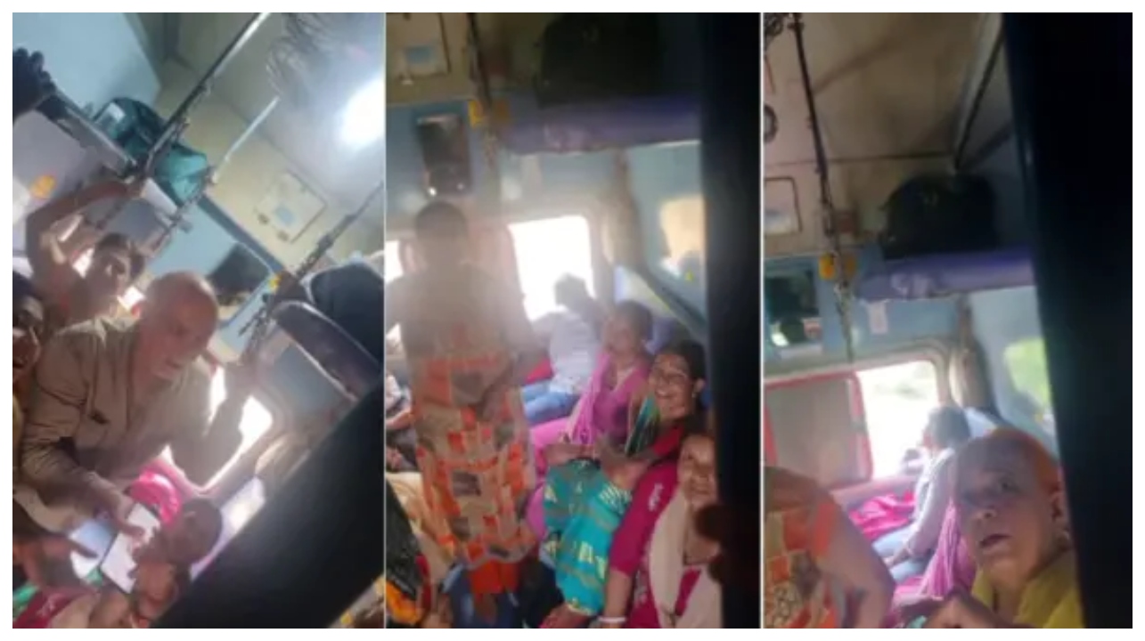 இரயிலில் அலறிய பஜனை.. எகிறிய பயணி.. “கொஞ்சம் கூட இரக்கமே இல்லையா?”… வைரல் வீடியோவால் கொதித்தெழும் நெட்டிசன்கள்..!!!