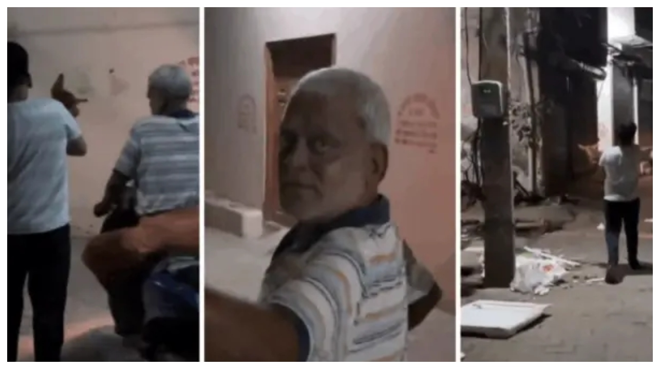 நெஞ்சை உலுக்கும் கொடூரம்!… தெரு நாய்களை ஆற்றில் வீசிய தாத்தா-பேரன்.. இணையத்தில் கொதிக்கும் மக்கள்… வைரல் வீடியோ..!!!