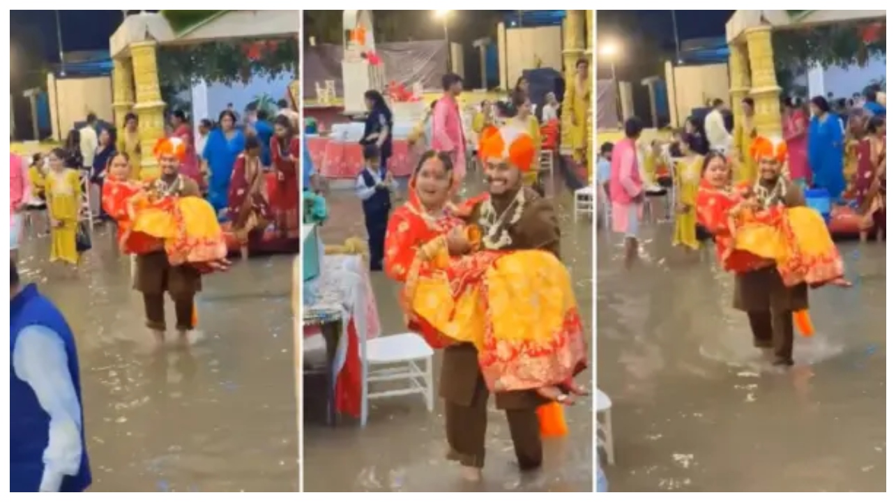 “வெள்ளம் வந்தா என்ன? என் தேவதையை நான் தூக்கிட்டுப் போவேன்!” – மண்டபத்தை உலுக்கிய மணமகனின் மாஸ் ஆக்ஷன்!.. வைரல் வீடியோ..!!!