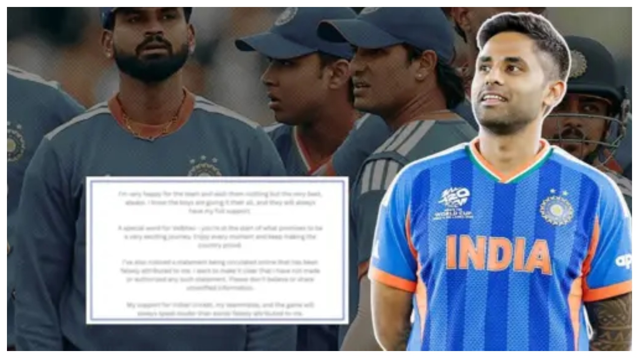 “டீம் இந்தியாவுக்கு தான் என் சப்போர்ட்” – வதந்திகளுக்கு முற்றுப்புள்ளி வைத்த சூர்யகுமார் யாதவின் அதிரடி விளக்கம்!.. வைரலாகும் மெசேஜ்..!!!