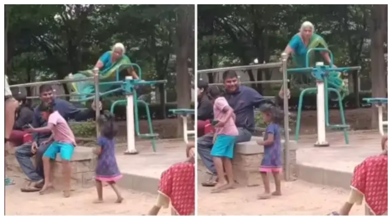 “அய்யோ என்னாச்சு?.. பெங்களூரு பூங்காவில் சேலையோடு பாட்டி செய்த விபரீதம்”.. 70 வயதில் ‘ஹாலிவுட்’ ரேஞ்ச் ஸ்டண்ட்.. வைரல் வீடியோ..!!!