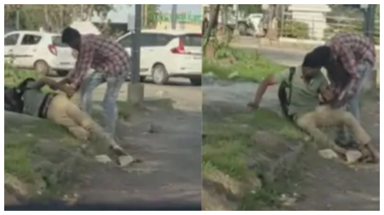 பகல் நேரத்தில் நடுரோட்டில் அரங்கேறிய கொடூரம்… அலறிய இளைஞர்.. ஓடிவந்து வெளுத்து வாங்கிய பொதுமக்கள்!.. நெஞ்சை பதறவைக்கும் காட்சிகள்..!!!