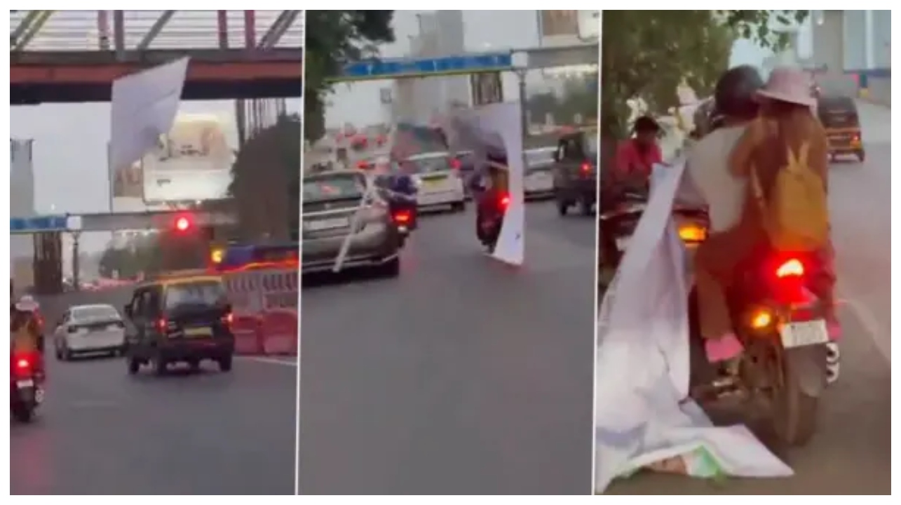 அம்மாடியோவ்.. நடுரோட்டில் நடந்த பயங்கரம்: பறந்து வந்து விழுந்த பேனர்.. பைக்கில் சென்றவருக்கு நேர்ந்த அதிர்ச்சி.. நூலிழையில் உயிர் தப்பிய திக் திக் நிமிடங்கள்..!!!