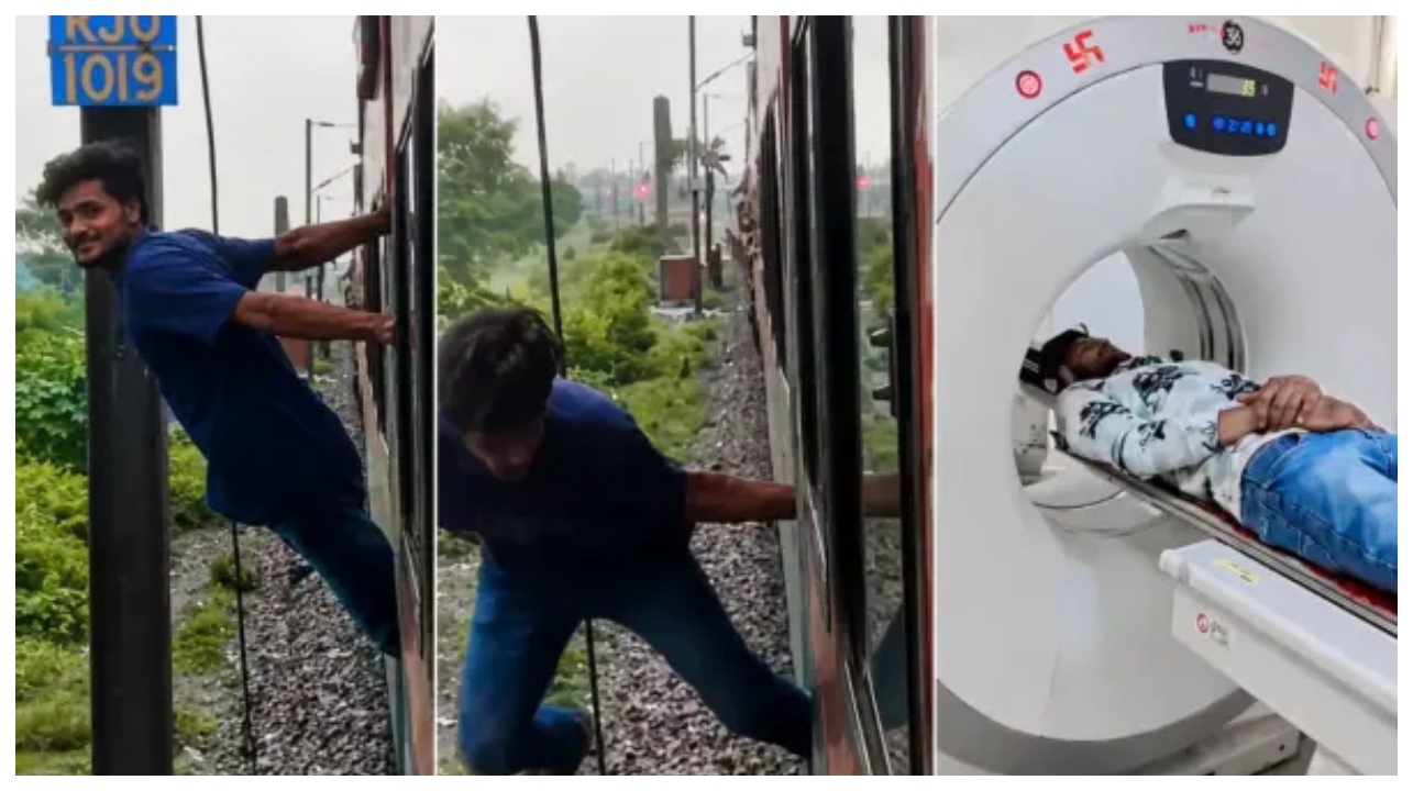 ஐயோ என்ன கொடுமை இது!.. ஓடும் ரயிலில் உடலை வெளியே நீட்டி வீடியோ எடுத்த வாலிபர் கம்பத்தில் மோதி தூக்கி வீசப்பட்ட நெஞ்சைப் பதறவைக்கும் நேரடி காட்சிகள்..!!!