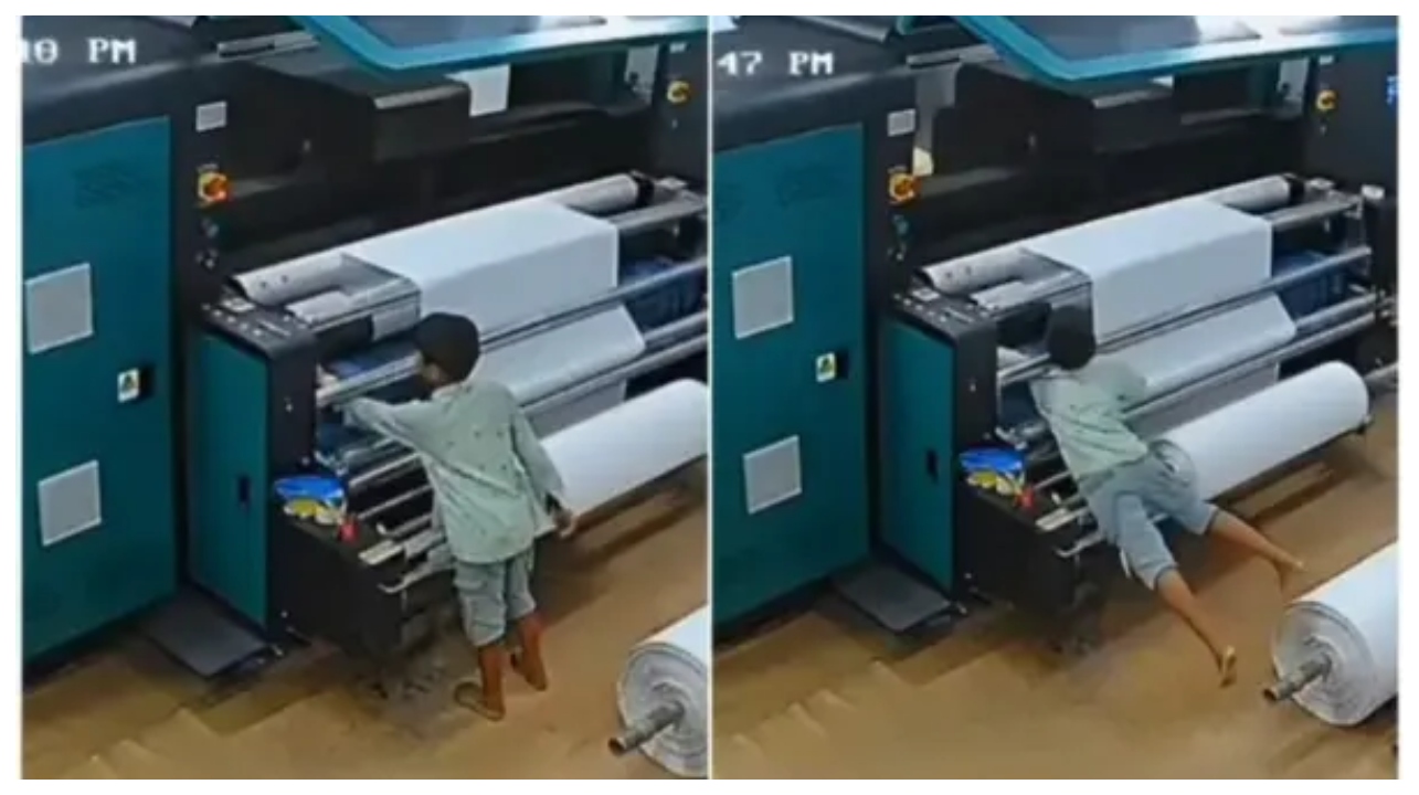 ஐயோ நெஞ்சே நடுங்கிடுச்சு!.. ஓடும் ராட்சத மெஷினுக்குள் சிக்கிய குழந்தையின் கை!.. நொடிப் பொழுதில் நடந்த அற்புதம்.. பதறவைக்கும் வைரல் வீடியோ..!!!