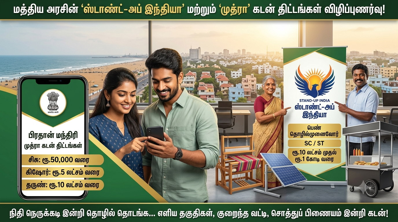“சொந்தத் தொழில் தொடங்க ஆசையா….?” எவ்வித ஜாமீனும் இல்லாம மத்திய அரசு தரும் கடன் உதவி…. தொழில்முனைவோருக்கான அசாத்திய வாய்ப்பு…. 1 கோடி வரை கடனுதவி பெறும் சூப்பர் வழி….!!