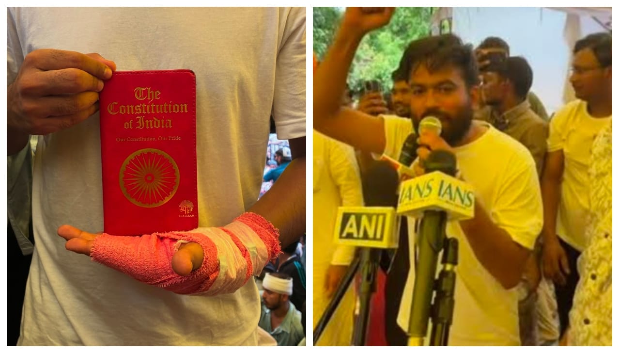 “கையில் அரசியலமைப்பு புத்தகம்… பின்னணியில் நடந்த மாபெரும் திருப்பம்….!” உண்ணாவிரதம் இருந்த காக்ரோச் ஜனதா கட்சியின் நிறுவனரின் அதிரடி வைரல் பதிவு….!!!