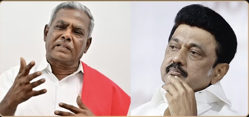 “தவெக அரசை கவிழ்க்க முடியாது” மு.க.ஸ்டாலின் பேச்சுக்கு சிபிஎம் வைத்த முற்றுப்புள்ளி…. பெ. சண்முகம் சொன்ன அந்த ஒரு வார்த்தை….!!
