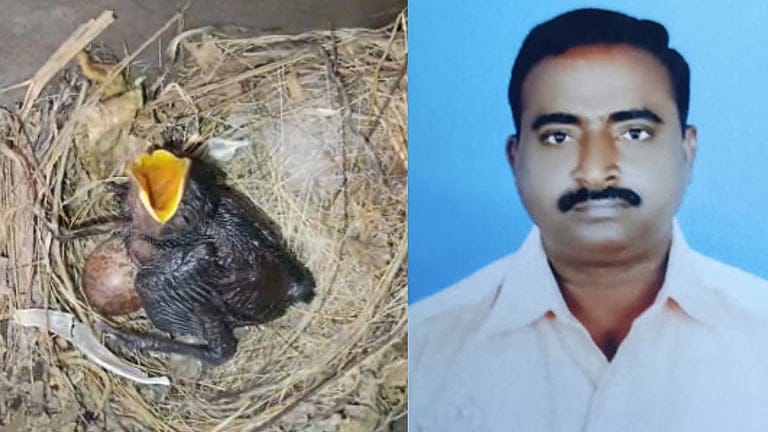 வண்டிய அப்புறம் ஓட்டிக்கலாம், குருவிக்கு கூடு… வண்டிக்கு லீவு…!– சிட்டுக்குருவிக்காகத் தன் மொபட்டைத் தியாகம் செய்த நெகிழ வைத்த ஆசிரியர்…!!