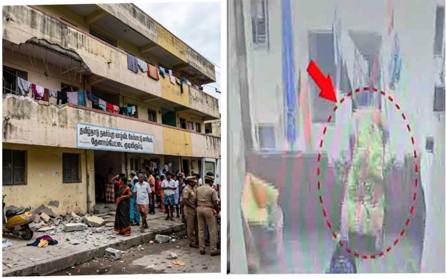 மாடியில் துணி காய போட்ட பெண்…! கண்ணிமைக்கும் நொடியில் நடந்த பயங்கரம்… அதிர்ச்சியில் உறைந்த குடியிருப்பு வாசிகள்.. என்ன நடந்தது..?