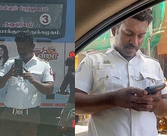 “அரசு பஸ்சுக்கு ஒரு சட்டம்.. எங்களுக்கு ஒரு சட்டமா…?”  ராமேஸ்வரத்தில் கேரள டிரைவரிடம் மல்லுக்கட்டிய டிராபிக் போலீஸ்…!